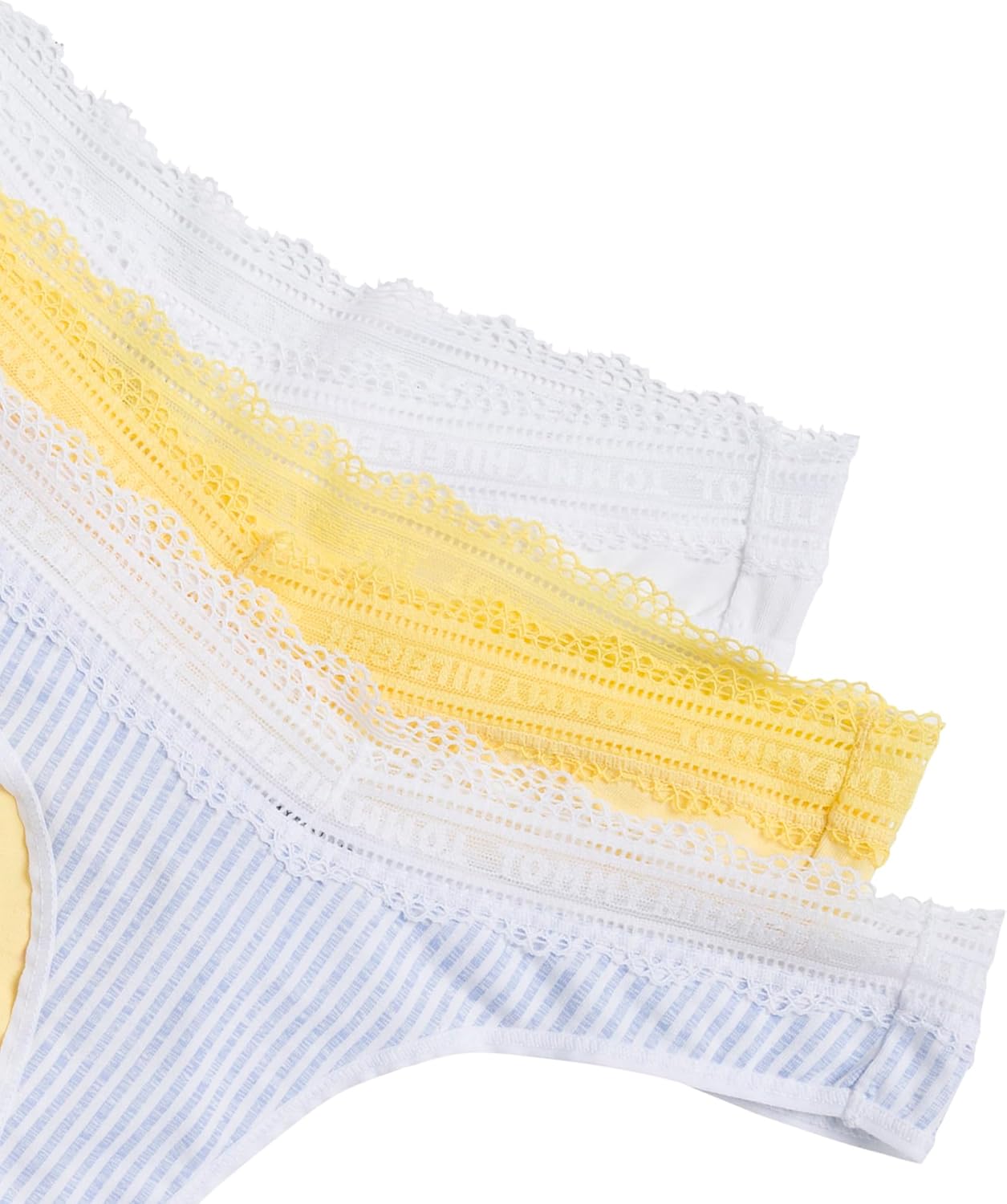 Tommy Hilfiger Women's Cotton Logo Lace Trim Thong 3-pack