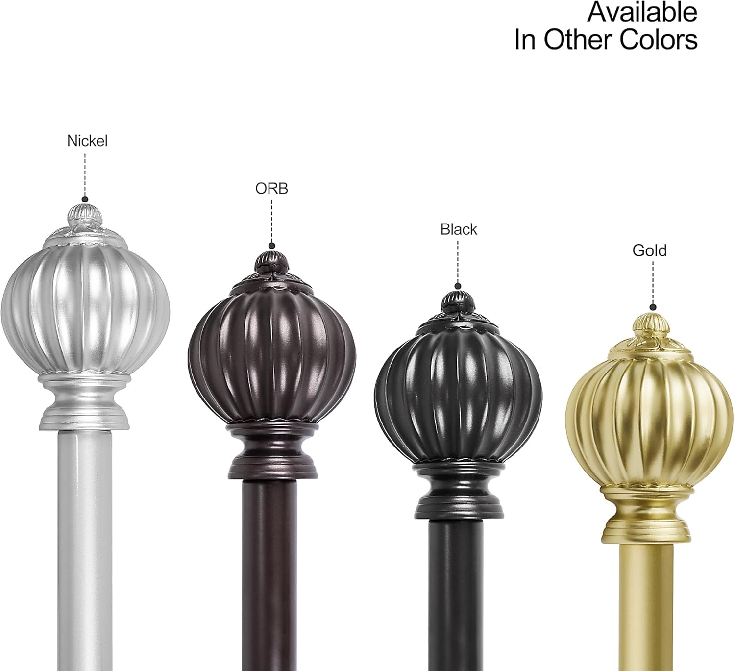 UTOPIA ALLEY Wall Mounted 3/4 Inch Curtain Rod For Windows 48 to 86 Inch, Adjustable Drapery Rods, Gold Curtain Rods, Tapestry Poles (Nickel, 48"-86")