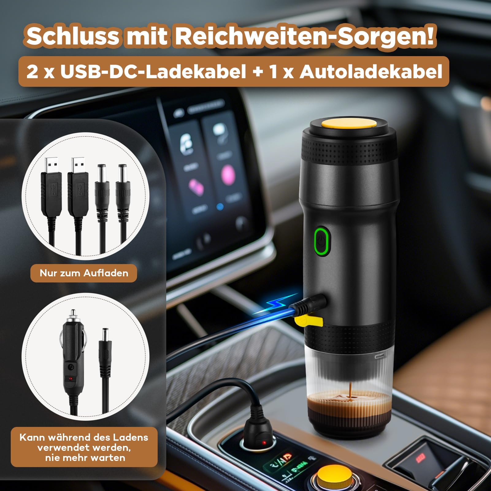 ICARE 3-in-1 Tragbare Espressomaschine, für Kapseln und gemahlenen Kaffee