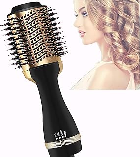 Secador De Cabelo E Modelador De Cabelo Para SalãO De Beleza, Escova 3 Em 1 Secador De Cabelo Escova Anti-Escaldamento De íOns Negativos Para Alisamento De Cabelo Pente Para Ondular