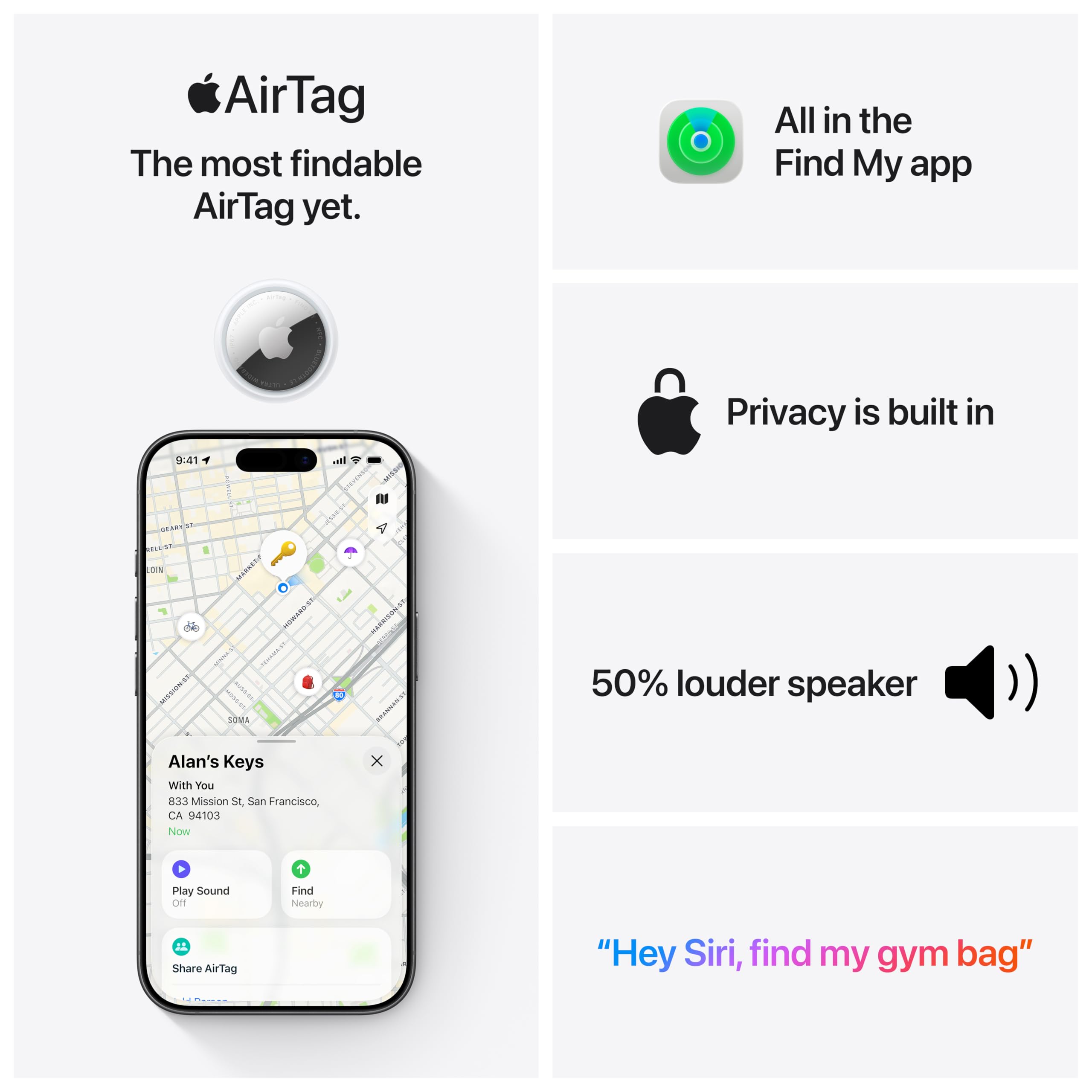 Apple AirTag (2nd Generation): Tracker for Keychain, Wallet, and More; Locator with Sound; Simple One-Tap Setup with iPhone or iPad; Key Finder with up to 1.5X Precision Finding Range*