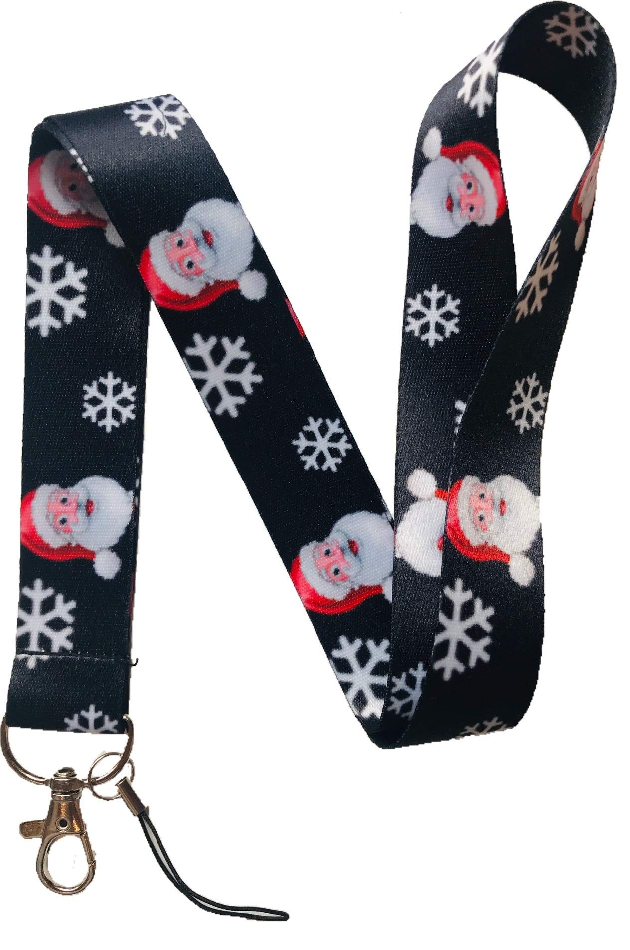 Pac Supplies Global Multicolour 25Mm Festive Black Santa & Snowflake Christmas Neck Lanyard