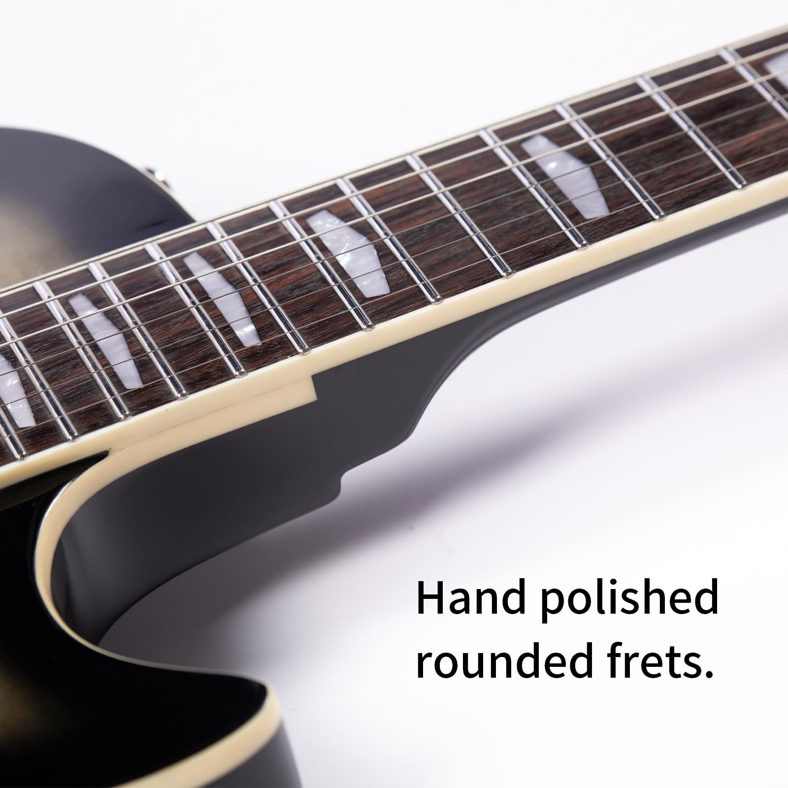 Censtar Saturn Electric Guitar,Full-Size Solidbody Electric Guitar with Mahogany Body and Neck, Rosewood Fretboard, Tiger Maple Veneer, 6-String Electric Guitar