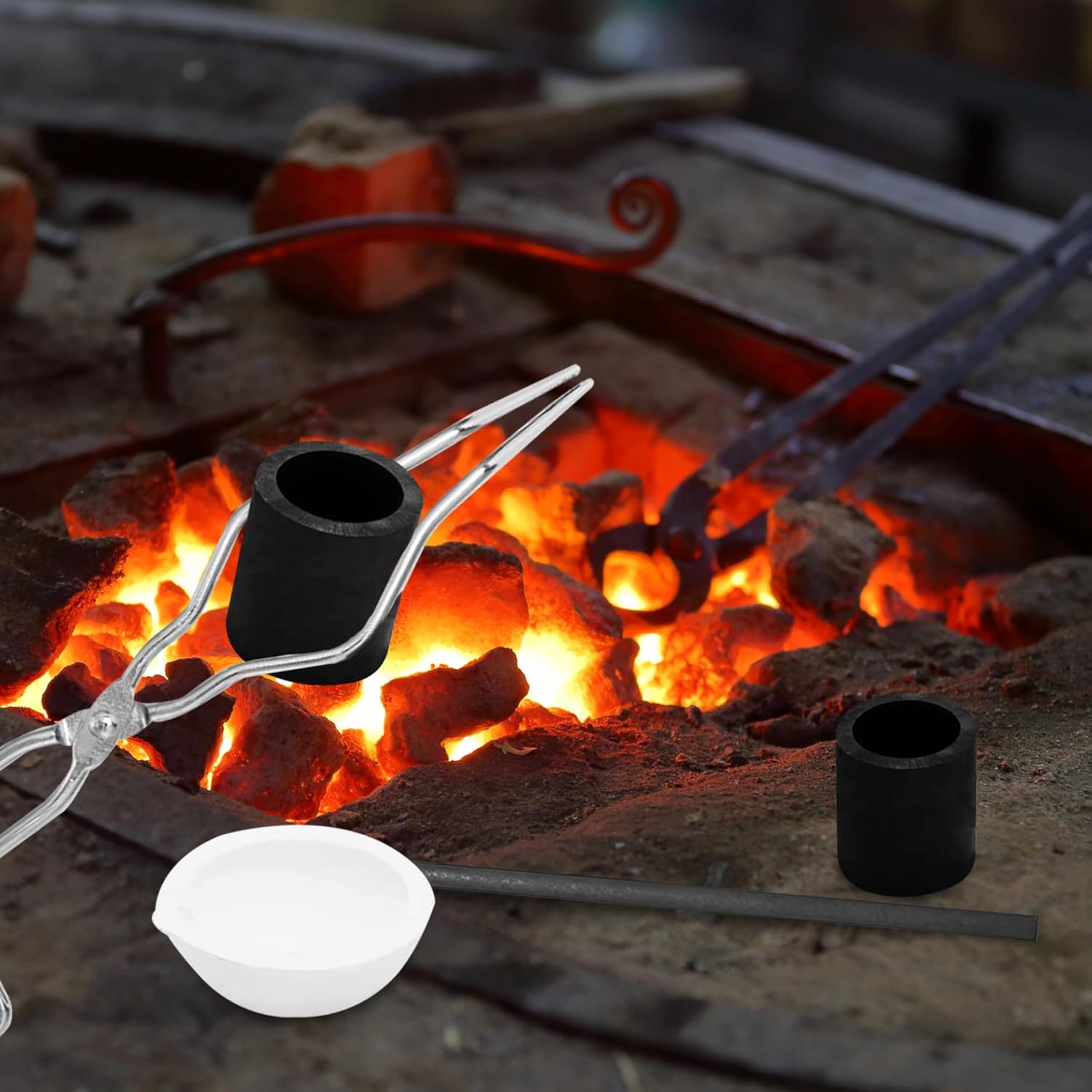 Crucible Kit Graphite DIY Smelting Tools Heat Resistant Crucibles for Melting Metal Silver Gold Copper Ingot