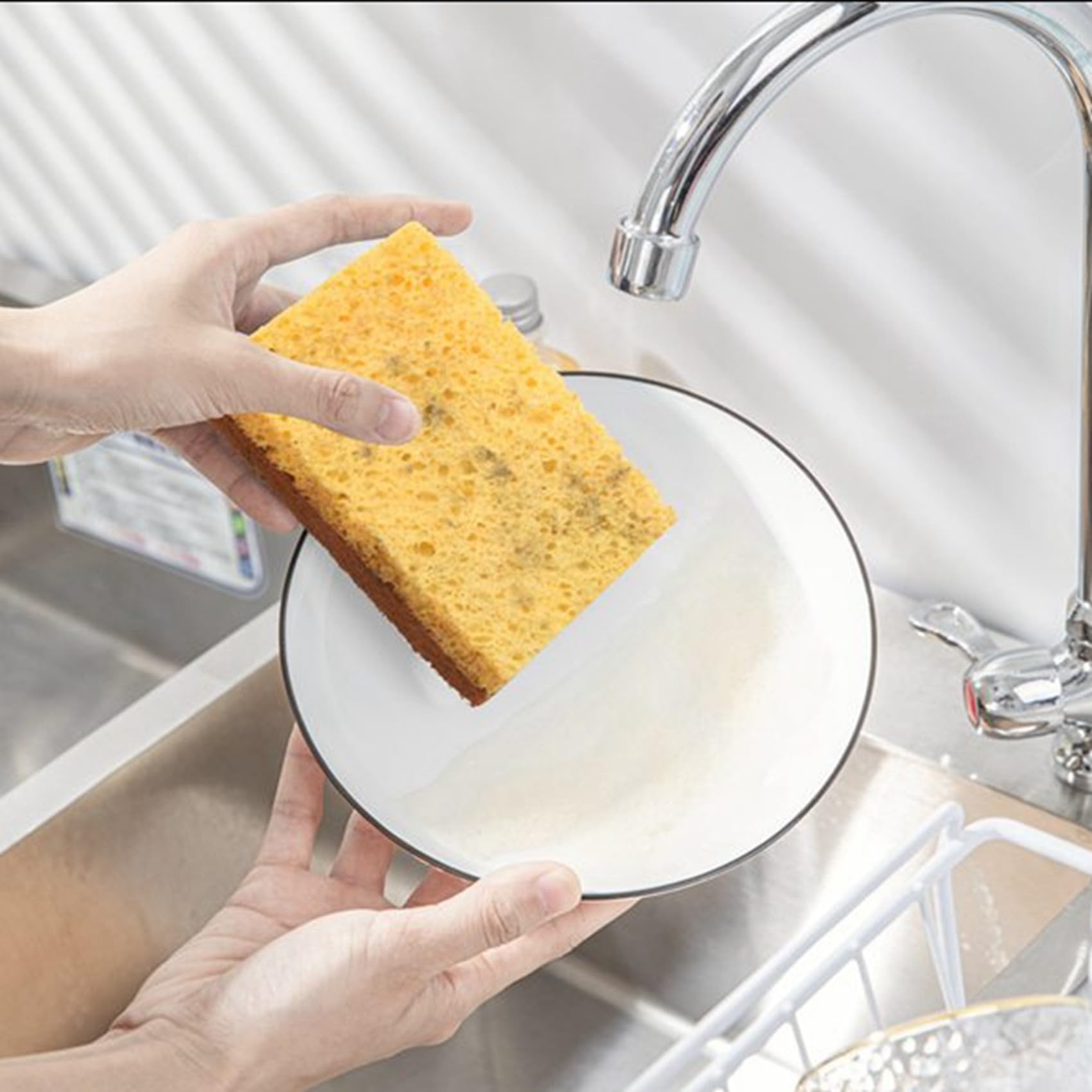 96 Esponjas Biodegradables y Compostables, Esponja EcolóGica de Fibra de Palma para Limpieza de Platos de Cocina