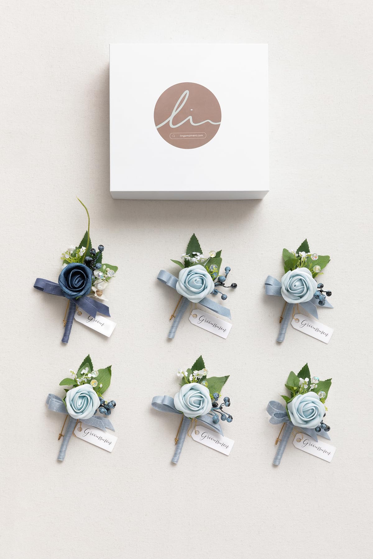 Amazon.com: Ling's Moment Boutonniere for Men, 6pcs Groom