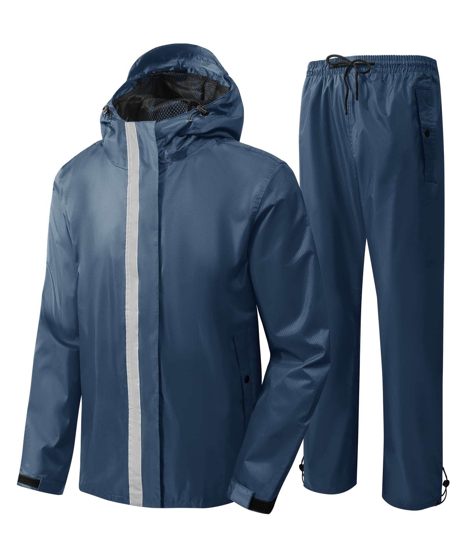 Photo 1 of SWISSWELL Rain Suits for Men Waterproof Golf Rain Gear Lightweight Breathable Rain Jacket and Pants 2 Piece Rainsuit Fishing 3306-navy XX-Large