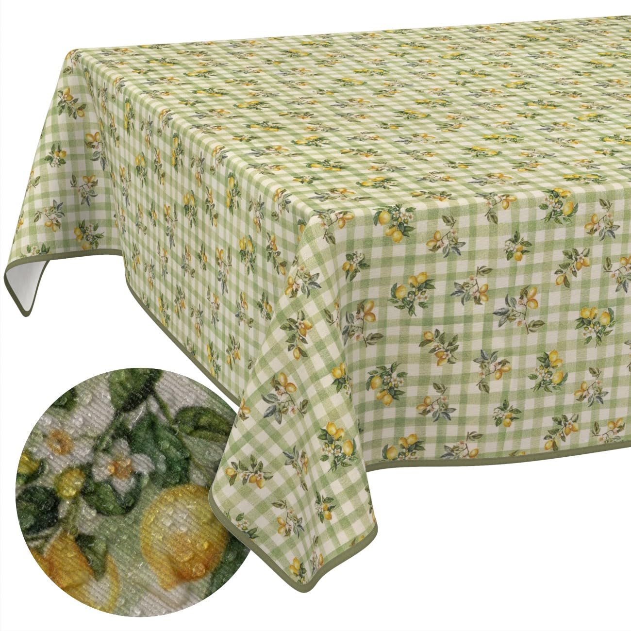 Nappe effet lotus anti-tache lavable pour repas en intérieur et extérieur