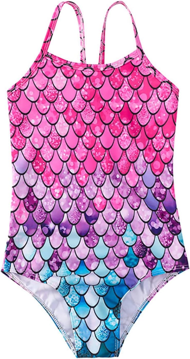 Toddler Kids Little Girls One Pieces Mermaid Dry Swimwear Bathing Suits Mermaid Theme Swimsuits Birthday Gift