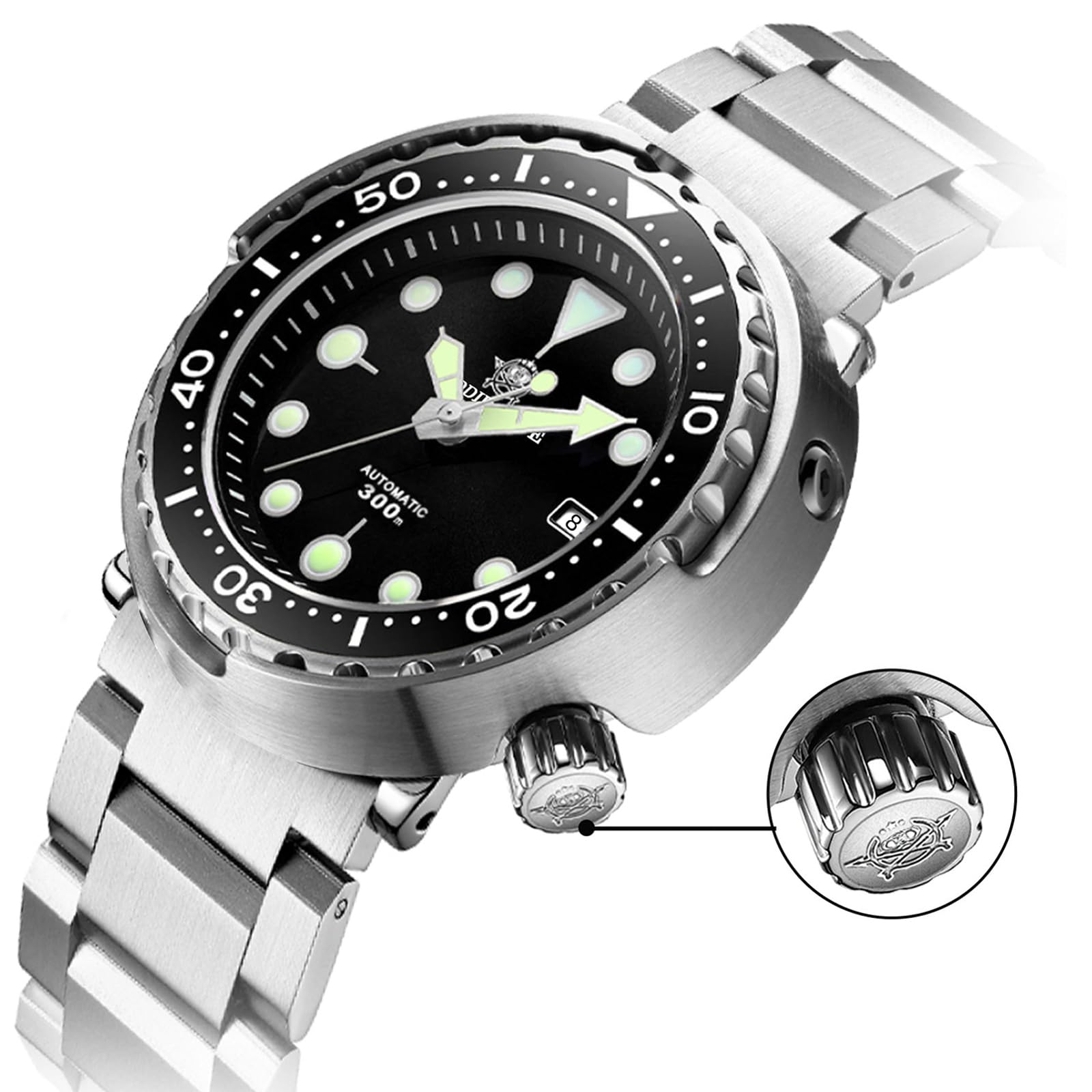 ADDIESDIVE Herren Automatik Automatikuhr Elegant Lässig Mechanisch Armbanduhren Mit Saphirglas Edelstahlarmband/taucheruhr Herren