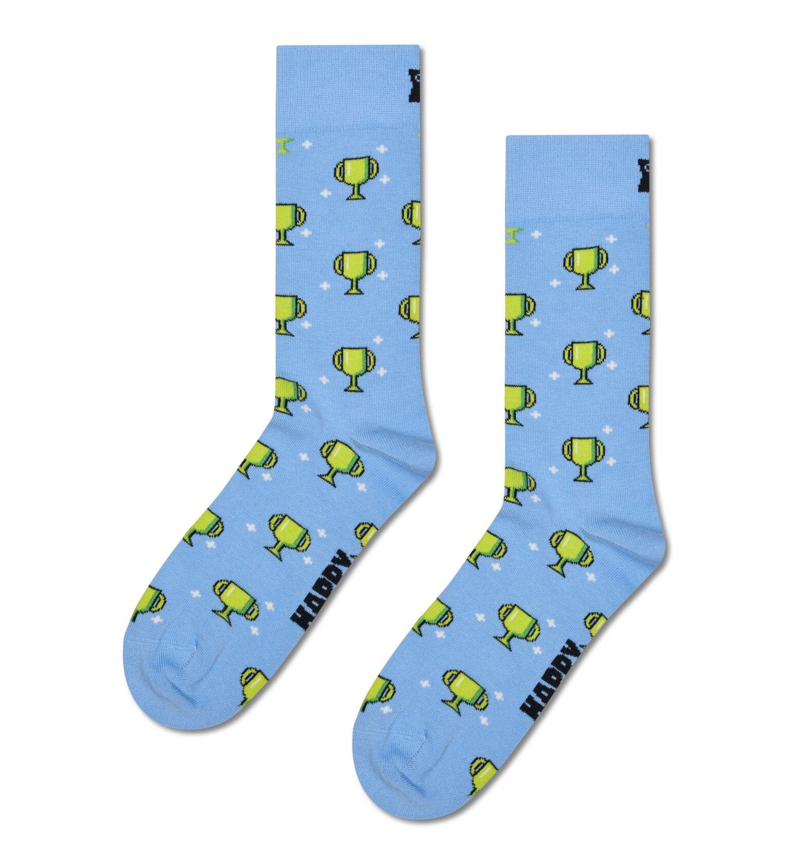 Happy Socks Calcetines altos con divertido estampado de animales para hombre y mujer, 36-40 y 41-46, llamas, leopardo, flamenco