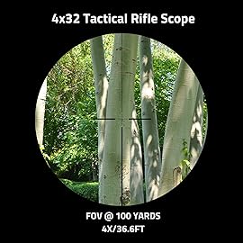 CVLIFE 4x32 Tactical Rifle Scope Red & Green &Blue Illuminated Reticle Scope with Fiber Optic Sight