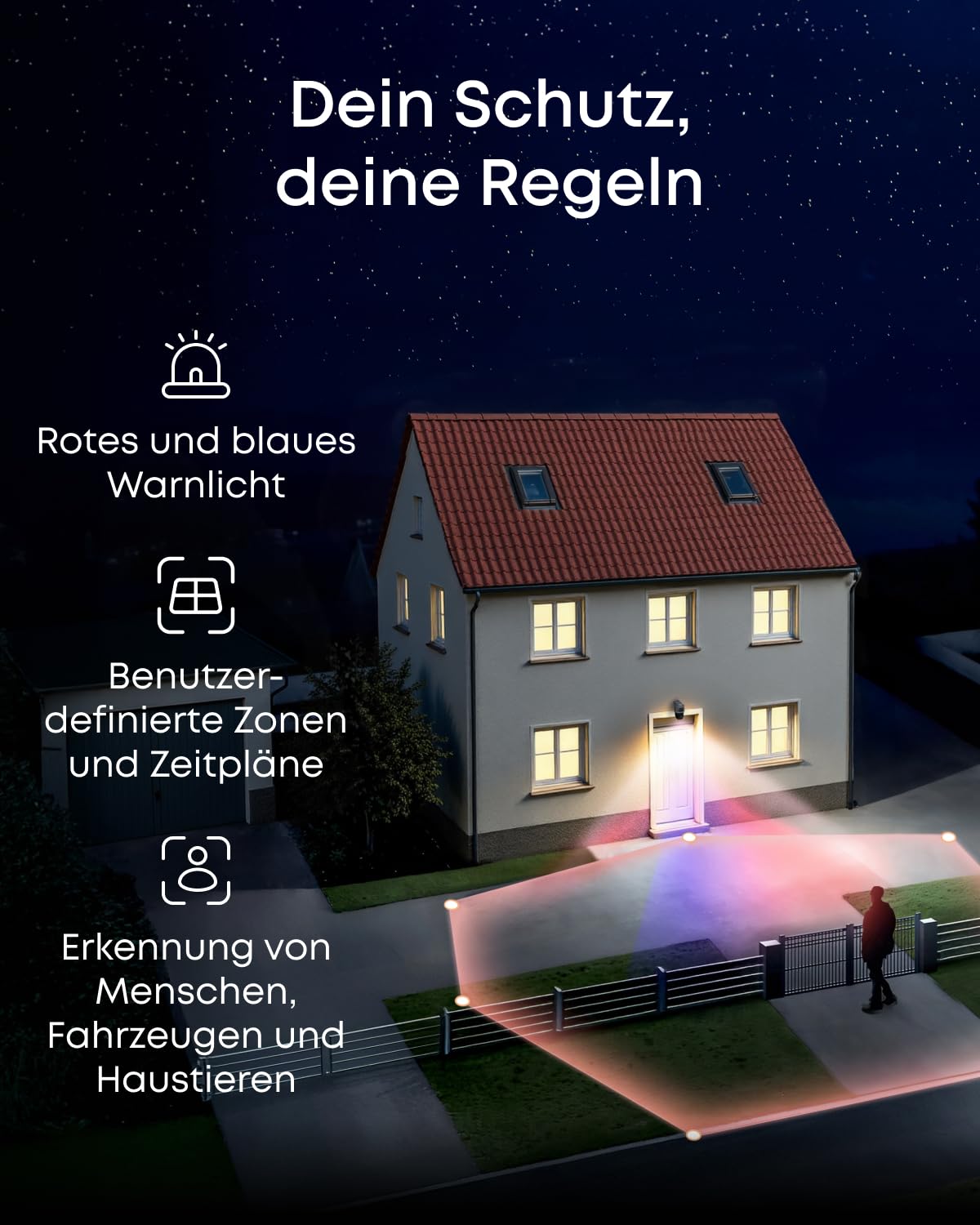 eufy PoE NVR Security System E41, 4× 4K Turret-Kameras, verkabelte Außenkamera, 4K UHD, 122° Weitwinkel, Farbnachtsicht, 24/7-Aufnahme, KI-Erkennung, Warnlicht, 8-Kanal Netzwerkvideorekorder, 2TB HDD | 4 x 4K Tower Kameras, 122°, Farb-Nachtsicht, 24/7-Auf