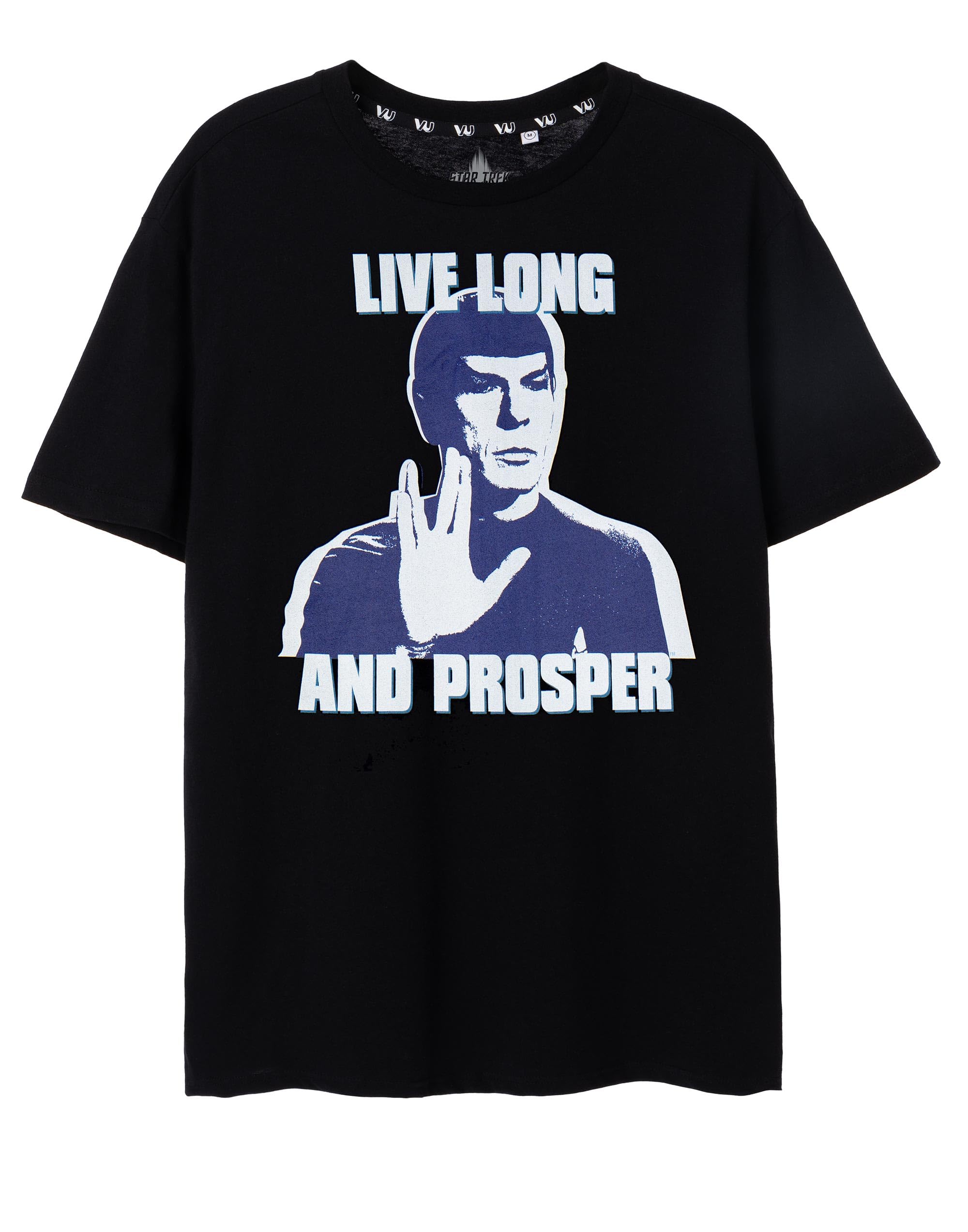 Vanilla Underground Men's Black Star Trek Live Long And Prosper Short Sleeved T-Shirt - XXX-Large
