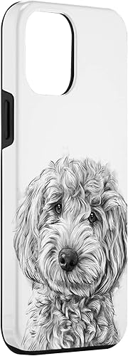 Miniatura 3 de iPhone 12 Pro Max Golden Doodle Retrato lindo perro ilustración caso de regalo