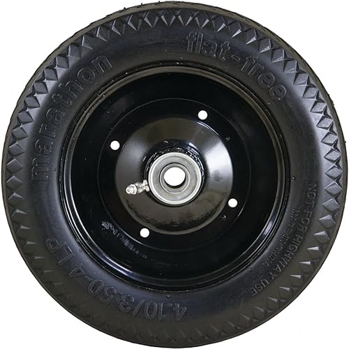 Miniatura 4 de Neumático Marathon Industries 00210con ajuste universal para carretilla de mano, 2.25 pulgadas y longitud del cubo compensada rodamientos de 0.63