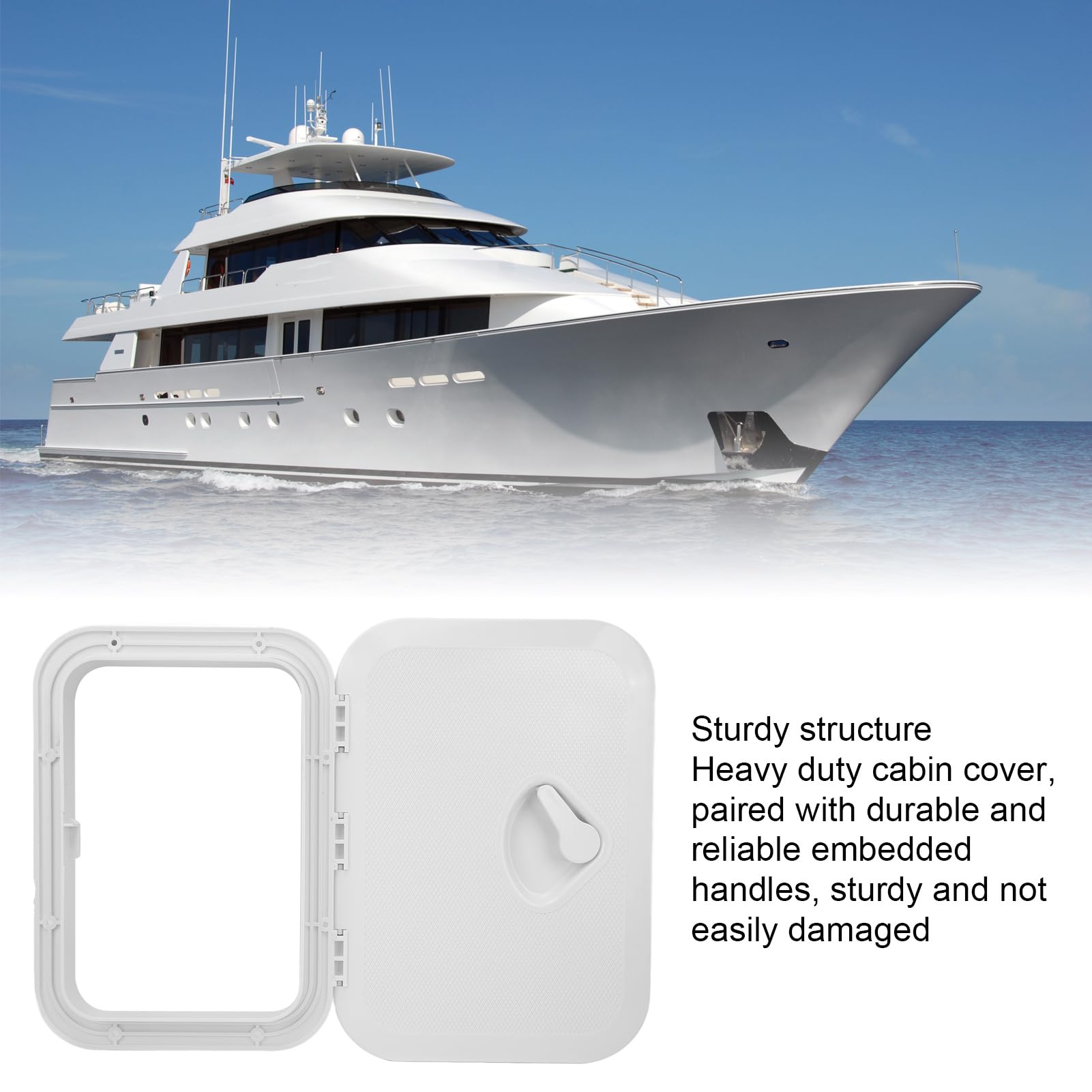 banapoy Escotilla Barco, Abs Rectángulo 270X375Mm Escotilla de Cubierta del Barco Marino, Barco Escotilla Acceso con Tapas para Marina Yate RV, Marina Escotilla Coverlet, Barco