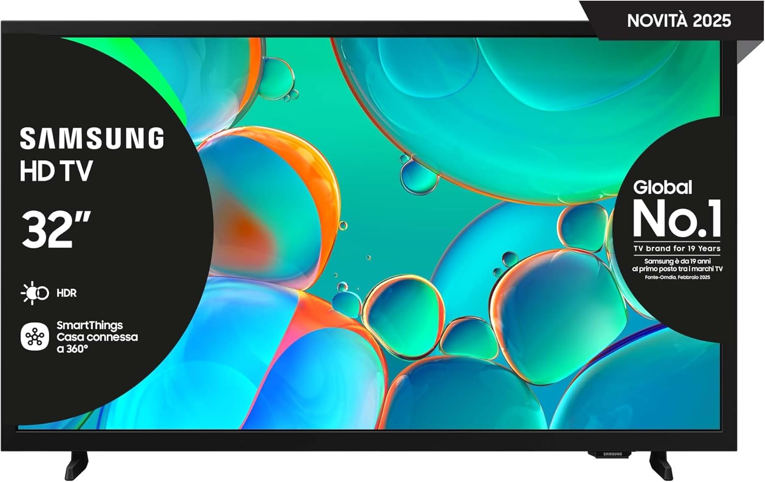 Samsung HD Smart TV 32'' UE32H5000FKXZT HD, Hyper Real Processor, HDR & Pur Color, Smart Experience, OTS Lite & Adaptive Sound, SlimLook Design, 2025