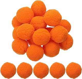 PATIKIL 2inch Pom Poms for Crafts, 20pcs Large Pompoms for Crafts Puff Balls Bulk High Elasticity Fuzzy Balls for Hats Christmas Art DIY, Light Orange