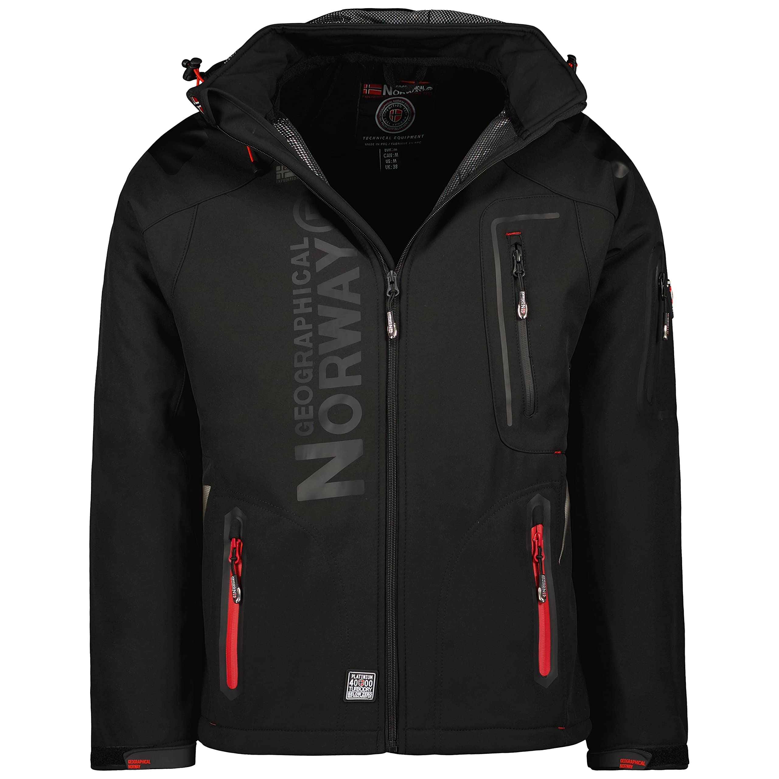 Geographical Norway Herren Softshell Funktions Outdoor Jacke wasserabweisend im Bundle mit urbandreamz Beanie