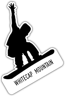 Whitecap Mountain Wisconsin Ski Adventures Souvenir 2 Inch Vinyl Decal Sticker Board Design