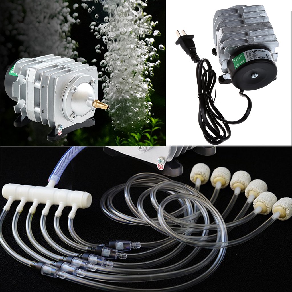 Compresseur d'air électromagnétique 45L / Min 25W Aérateur de Pompe à air pour Bassin à oxygène d'aquarium