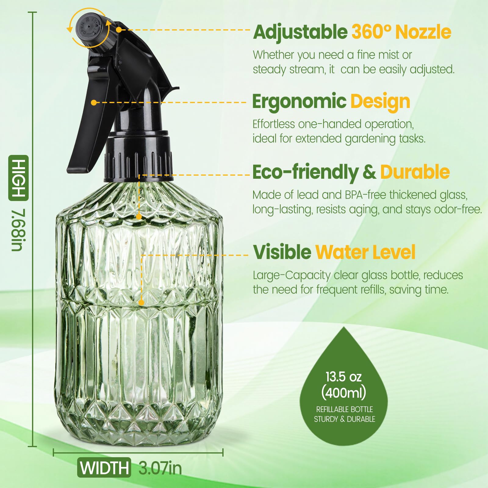 Amazon.com: Sincengel Glass Plant Mister Bottle - 13.5 oz