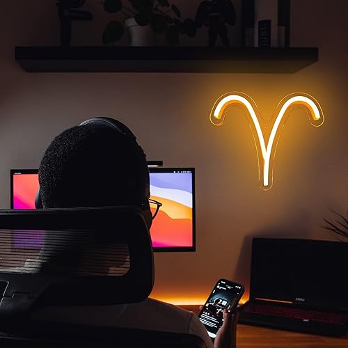 Miniatura 2 de Letrero de neón del horóscopo del zodiaco, letreros de neón LED Sagitario para decoración de pared, astrología, horóscopo del zodiaco, luces de