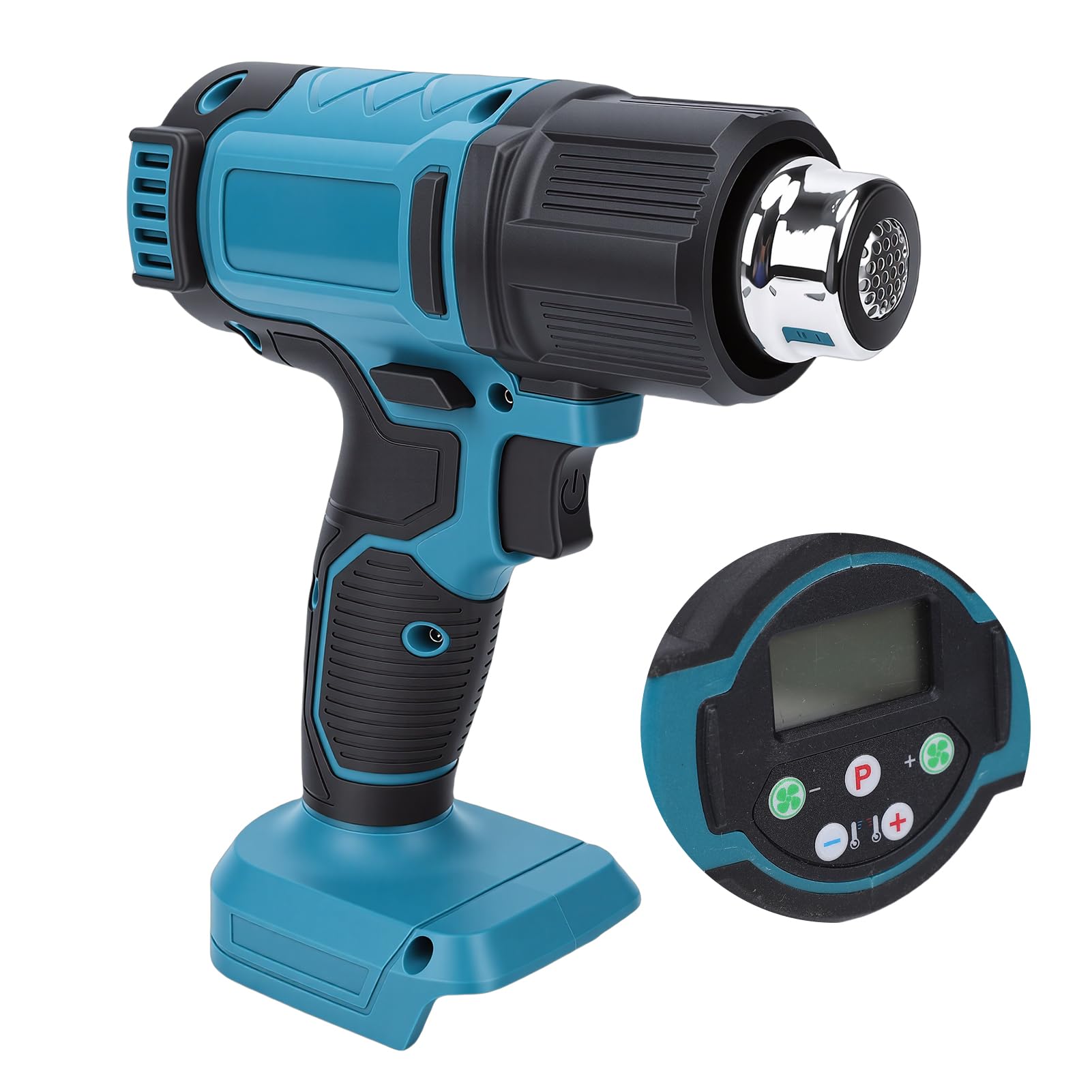 Wakects Pistola de Calor Inalámbrica, Herramienta Digital de Aire Caliente ABS de 140 a 1022 F, Temperatura Ajustable, Pantalla LCD de Calentamiento Rápido de 350 W con 3 Boquillas para Manualidades