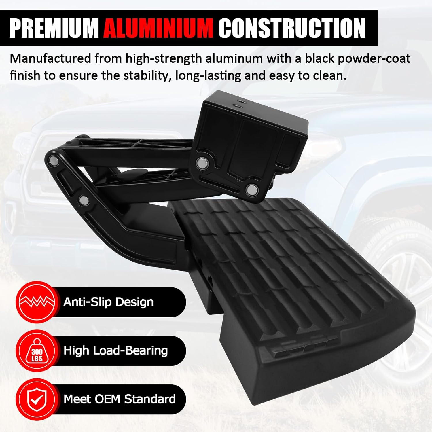 Rear Bed Step Retractable Truck Bed Steps Bumper Tailgate Step Fit for Toyota Tacoma 2012 2013 2014 2015 2016 2017 2018 2019 2020 2021 2022 2023, Replace PT392-35100