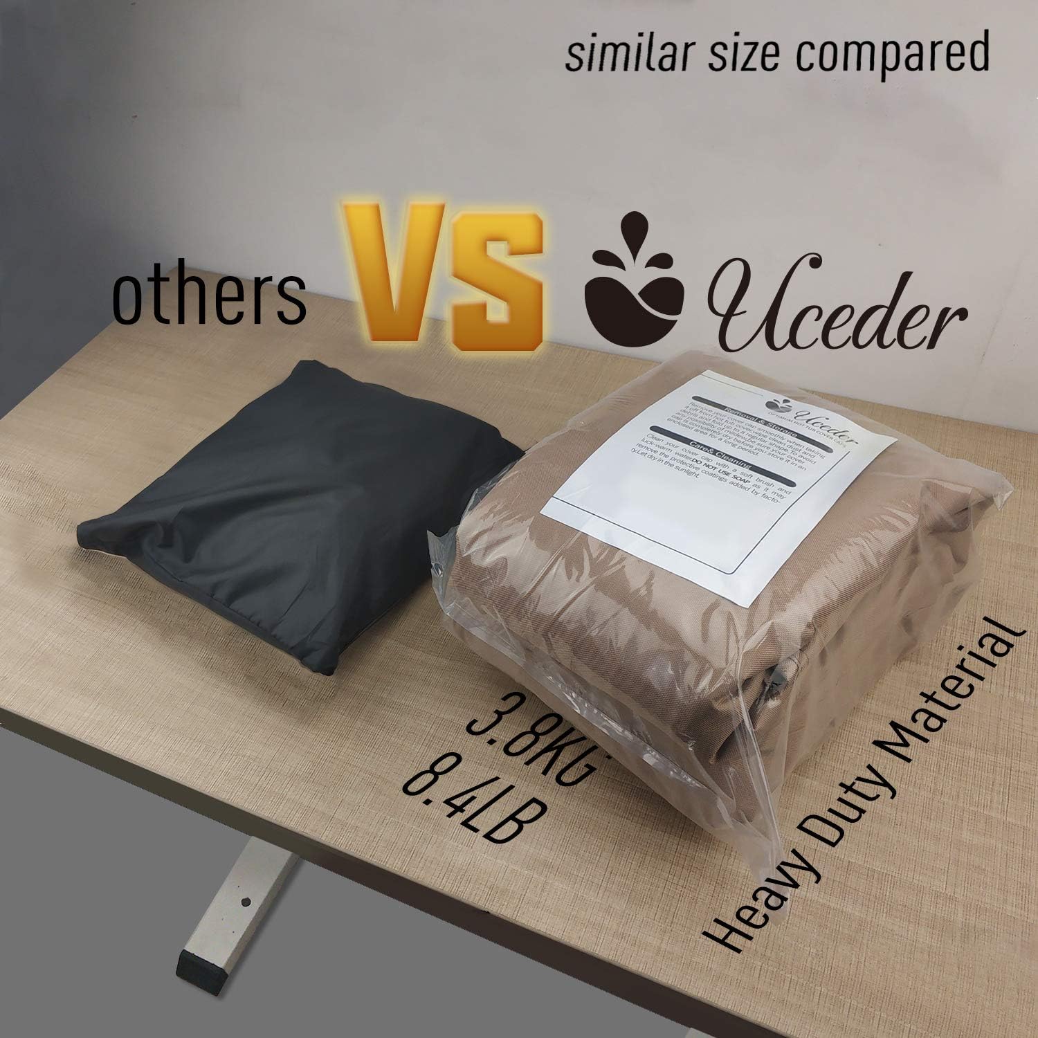 UCEDER Hot Tub Cover Cap Heavy Duty Polyester(Actual Size 88''x88 x20'' Fit 86''x86 x 20'') Spa Sun Shield and Hot Tub Cover Protector