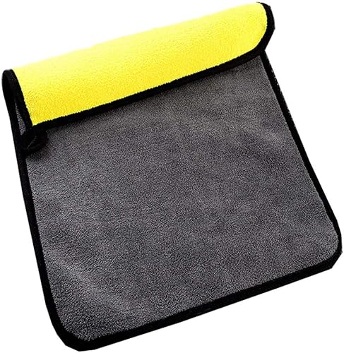 Paños de limpieza, cuidado del automóvil, paño de secado de limpieza, pulido de cera, toalla de lavado de muebles de cocina, amarillo + gris