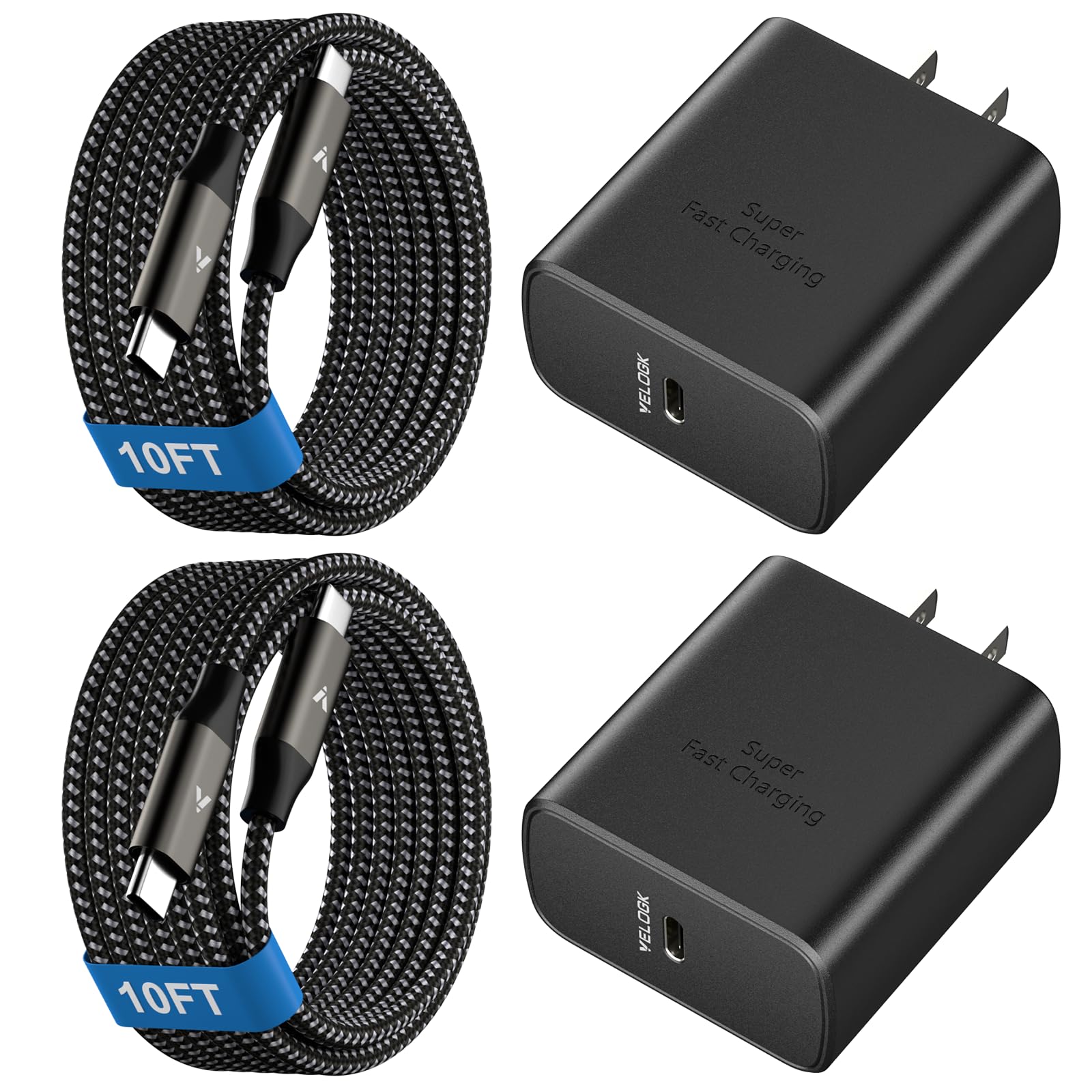 - Super Fast Charger USB C, Type-C Android Phone Charger Fast Charging Block with 10FT Type C Cords for Samsung Galaxy S26 Ultra/S25 Ultra/S24 Ultra/S24+/S23 Ultra/S23+/S22 Plus/S20, Tab S9/S8 Ultra