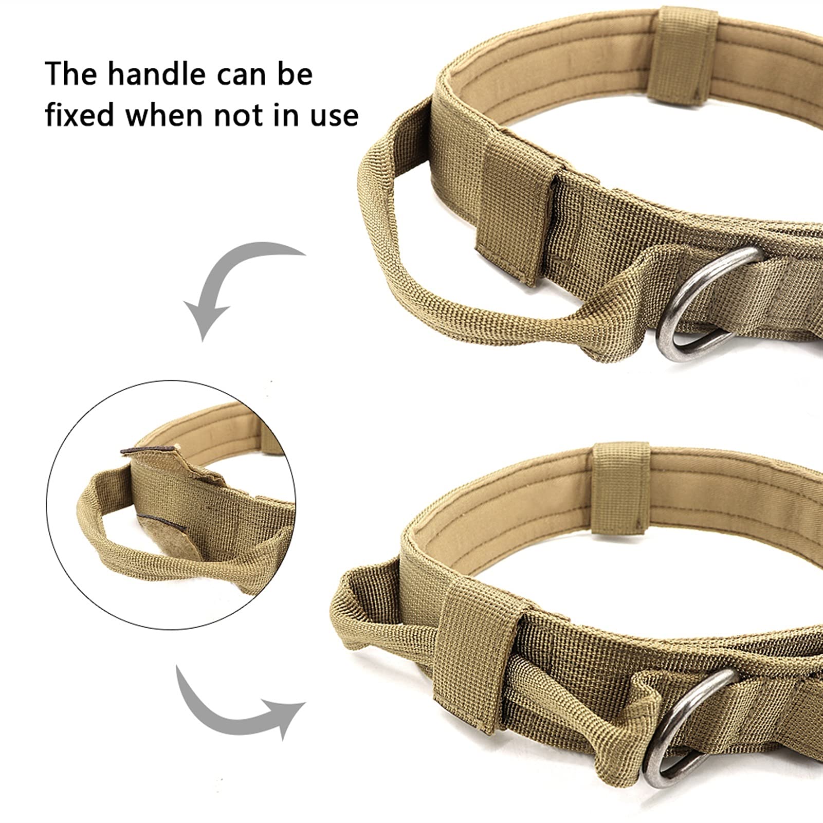 Taktisches Hundehalsband & Bungee-Leine Set – Mit USA-Flagge, Patches & Airtag-Hülle (Gr. L)