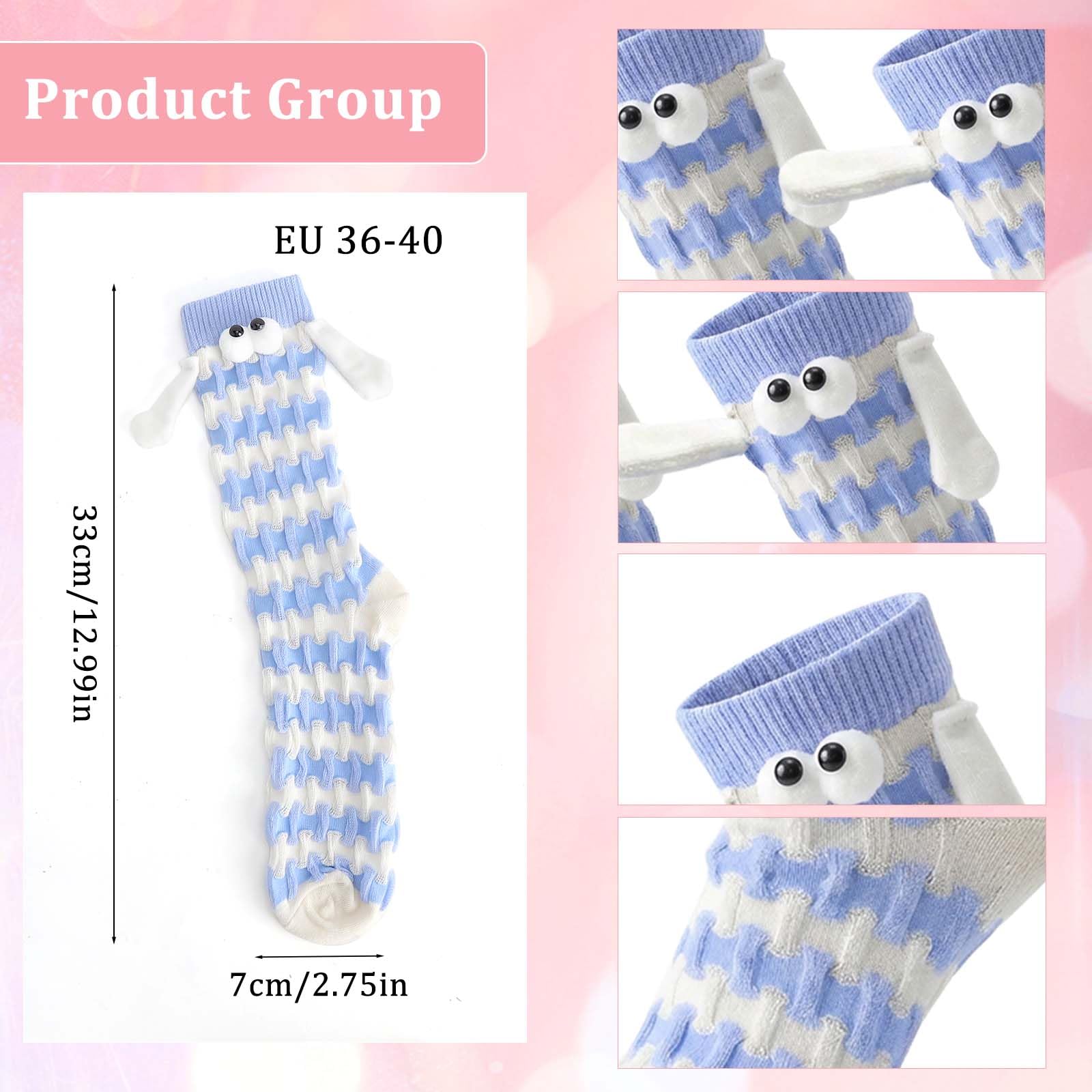 5 pares de calcetines magnéticos divertidos,Mediano Tubo Calcetines, calcetines 3d mano en la mano para mujeres hombres, par unisex divertido con las manos, calcetines para pareja