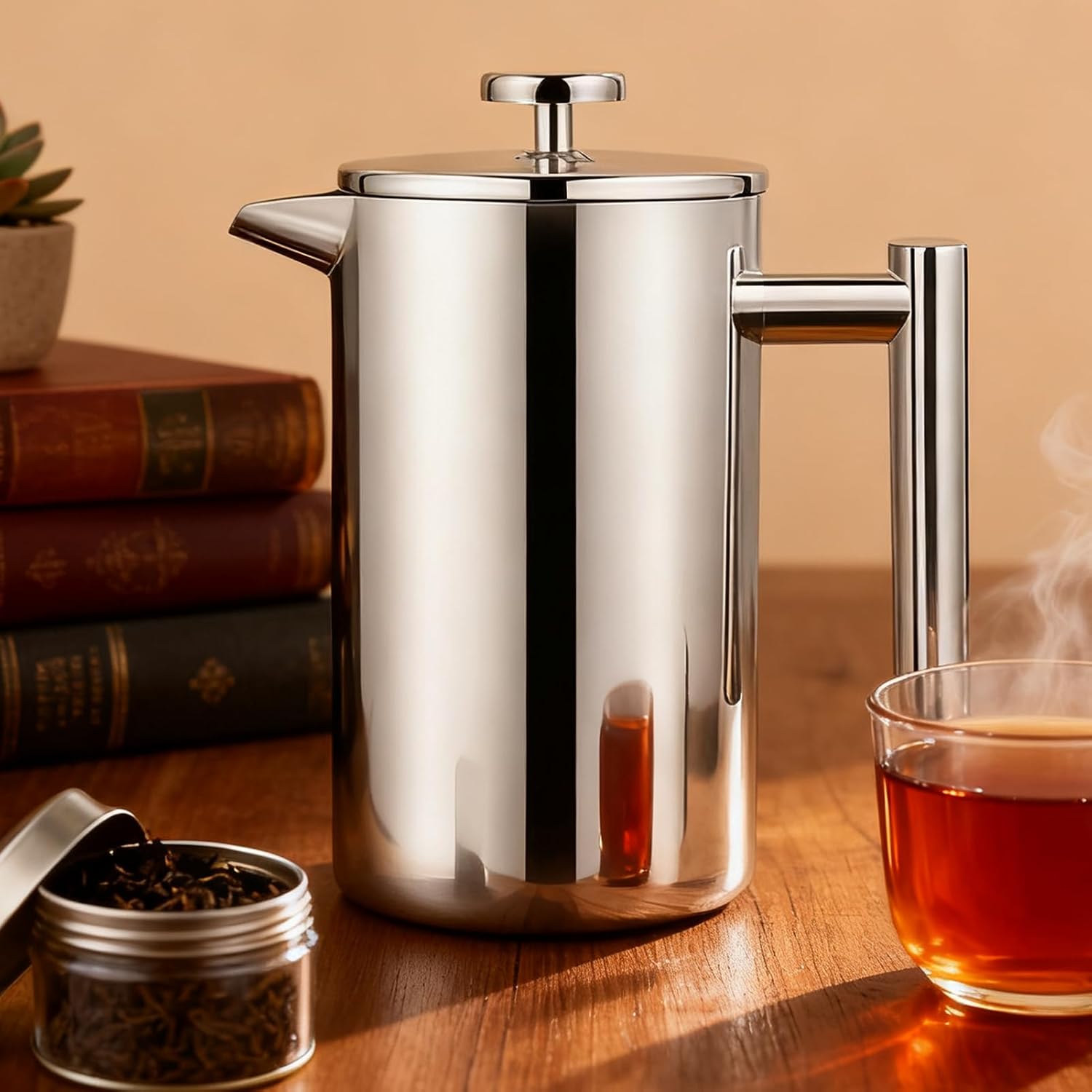 Press Tea Maker Stainless Steel Easy to Clean