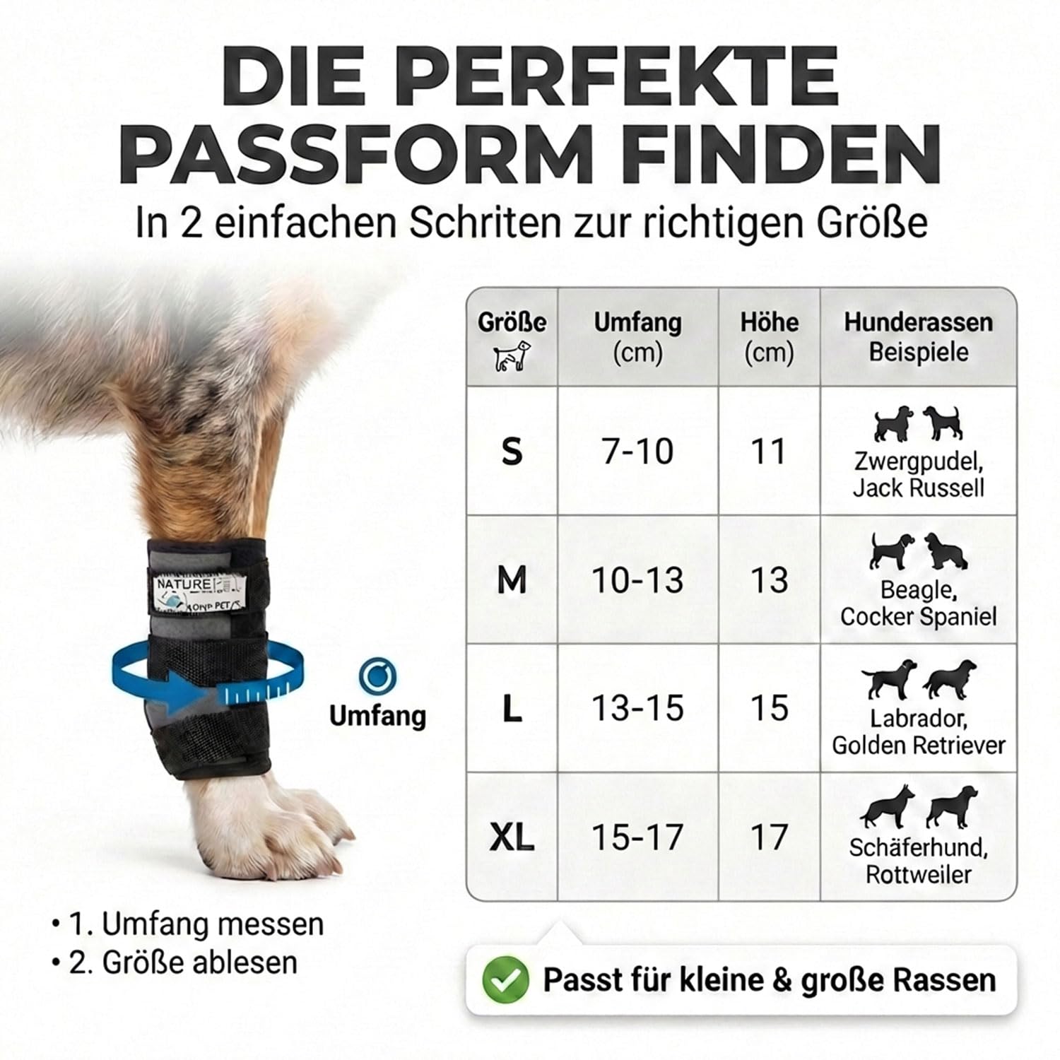 Nature Pet Sport Gelenk Bandage Gelenk- & Knochenschutz für Hunde - geeignet für Agility, Flyball und Hunde Frisbee - Bandage bei leichter Arthrose oder Leckschutz und Verbandschutz nach OP (L)