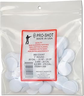 Pro-Shot Products 6-mm-.30 Caliber1 1/2-Inch RD. 300 Count Patches, White