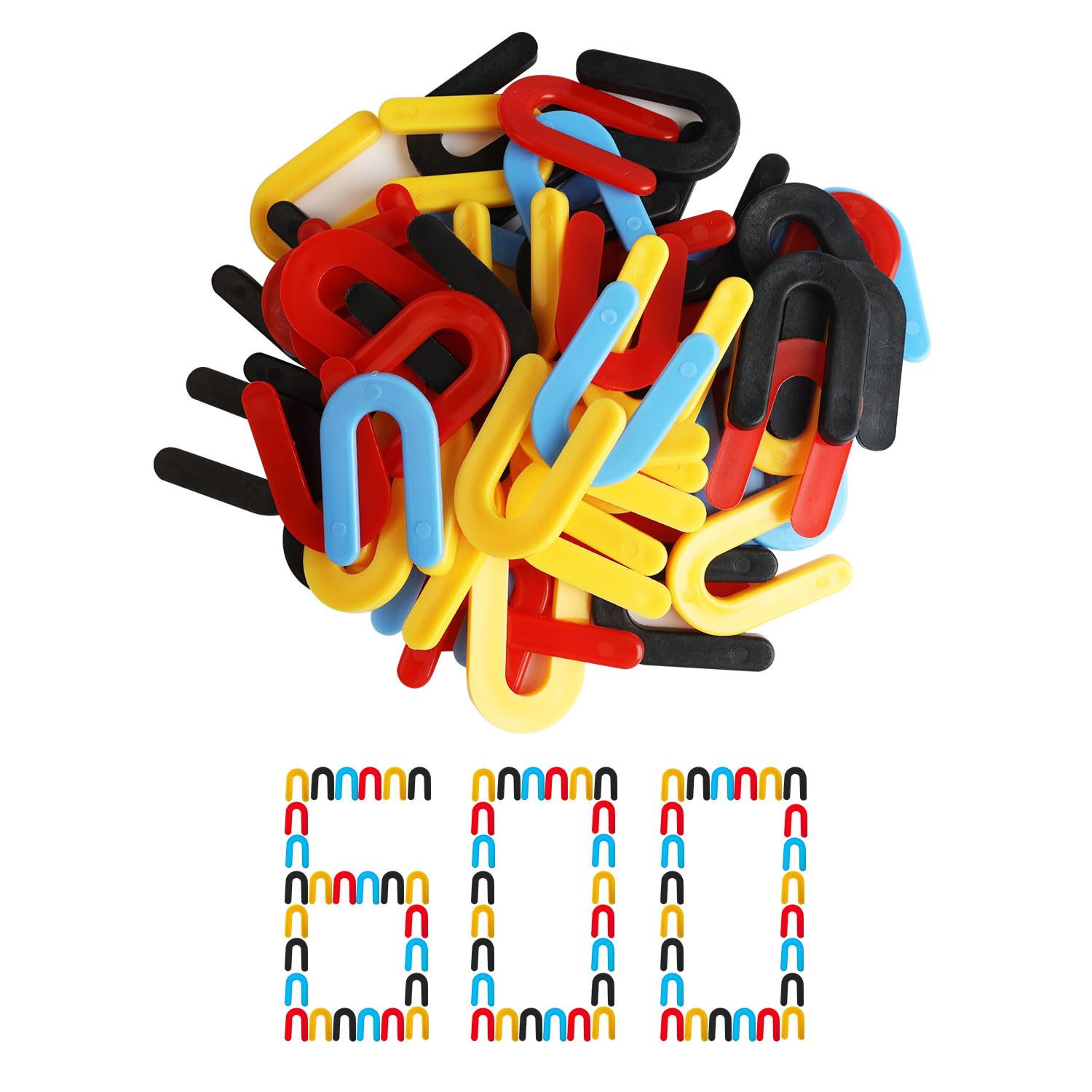 600 Horseshoe Tile Spacers, 1/16+1/8+3/16+1/4-Inch U-Shaped Plastic Spacers for Tile Leveling System Floor Wall Tile Installation