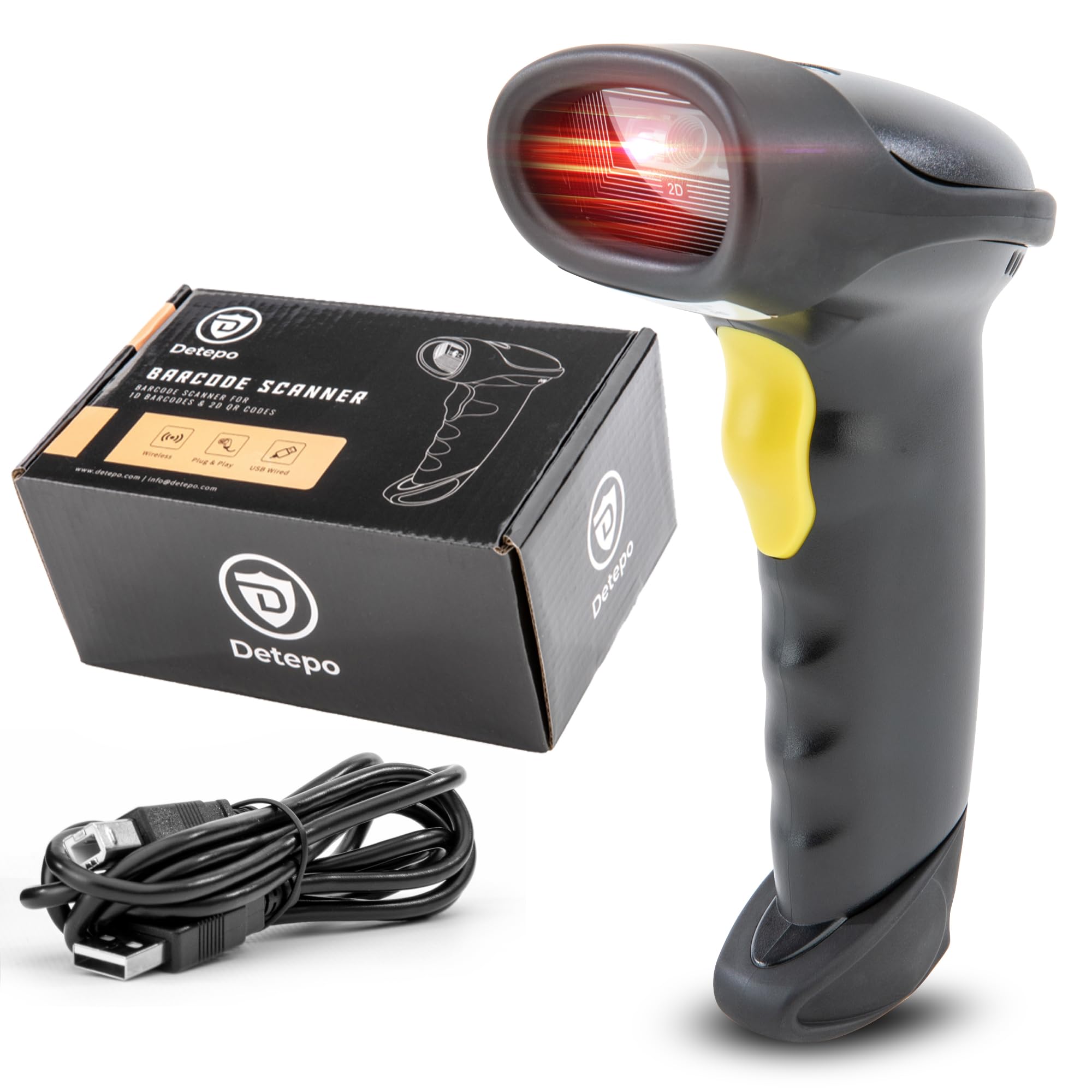 Wireless Barcode and QR Scanner | USB Input & Bluetooth | 3 Modes of Operation | Smart Base | Ergonomic Design| 1500mAh Chargeable Lithium Battery | Up to 70m Signal Reception (DB102)