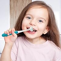 Vista 8 de RAZOKO Cepillo de dientes de 3 caras para niños, cepillo de dientes de entrenamiento de triple ángulo para cuidado bucal de niños pequeños, cerdas
