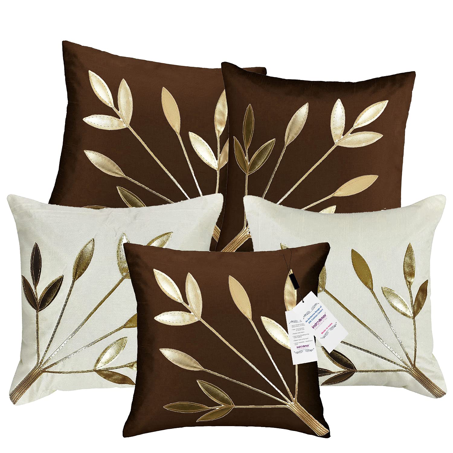 See full amazon price history chart for indoAmor Silk Cushion Cover, Golden Leaves Design (Brown and White, 16x16 Inches) Set of 5 Covers indoAmor Silk Cushion Cover, Golden Leaves Design (Brown and White, 16x16 Inches) Set of 5 Covers (B091695CLC) Amazon Price History, Amazon Price Tracker
