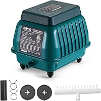 VEVOR 1110 GPH Linear Air Pump: Quiet Pond Aerator & Septic Tank Pump for 10ft Deep Water, Hydroponics, Fish Farms