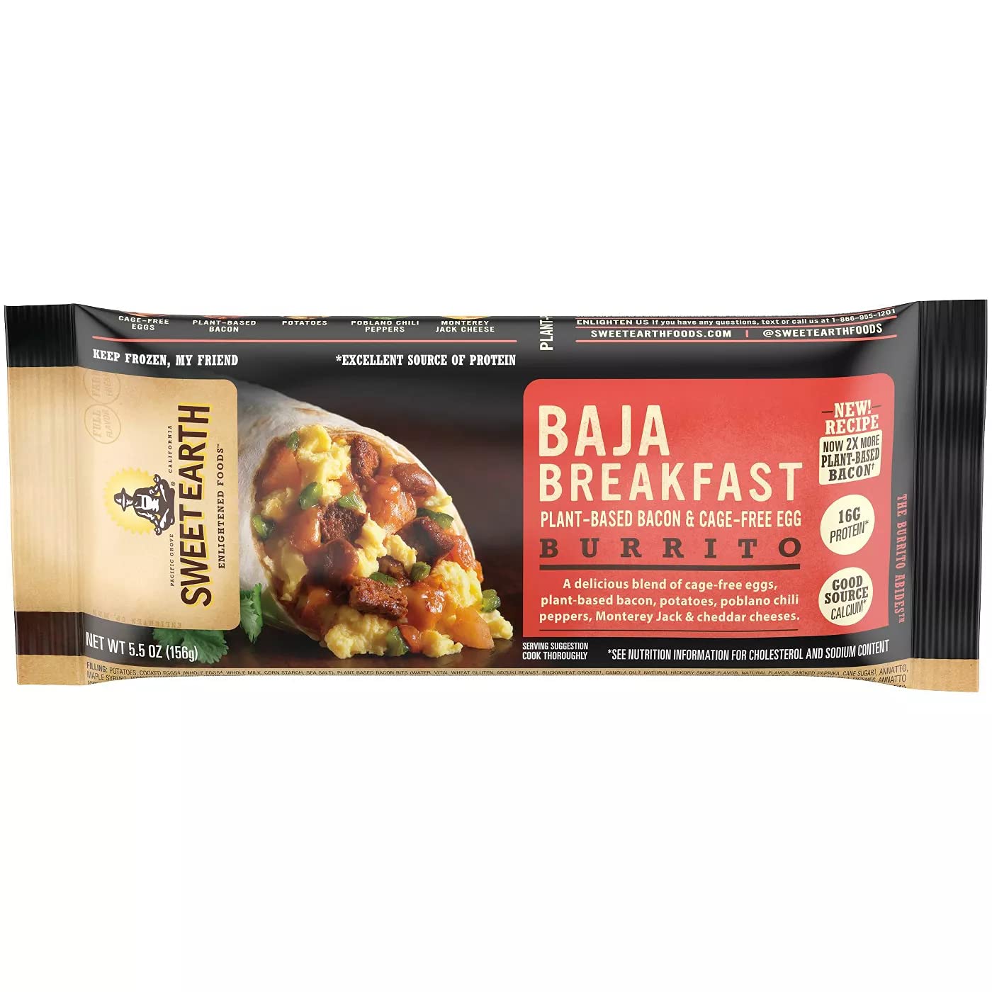 Sweet Earth Bundle Meals Big Sur Frozen Breakfast Burrito Sweet