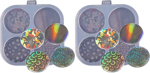 2 moldes redondos de agarre para teléfono, molde de resina epoxi de 1.7 pulgadas, círculos de holograma, moldes de silicona para carrete de