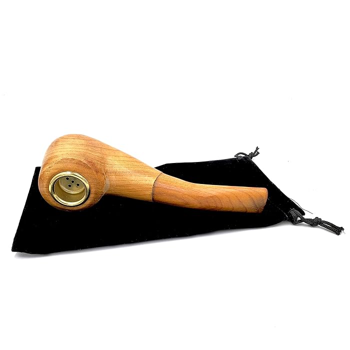 Buy Oak Wood Pipe Smooth Natural Rustic Design Wooden Tobacco Smoking