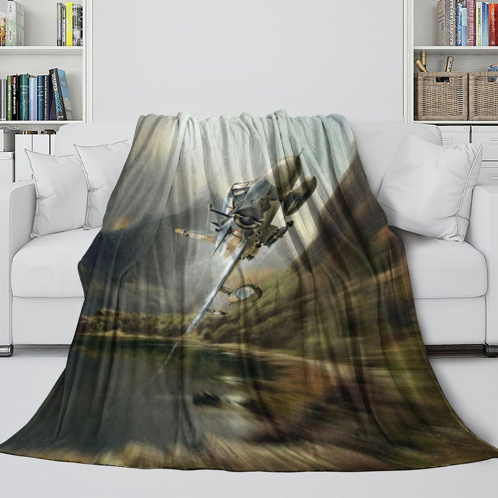 Mirage2000 Fighter Fuzzy Fleece Blanket - Military Air Conditioner Blanket Birthday Gift for Son Daughter Grandson Granddaughter Friend 60x80inch(150x200cm)