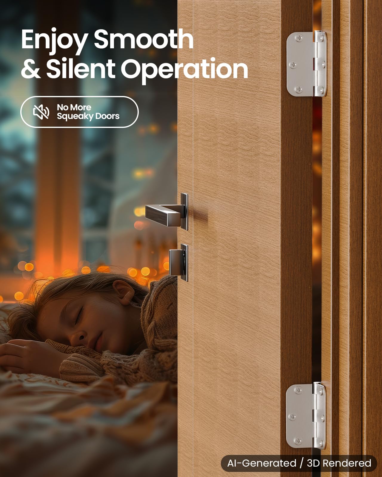 Bisagras de puerta de níquel cepillado – Paquete de 42 bisagras de puerta redondeadas de 3.5 pulgadas con radio de 5/8 pulgadas de níquel satinado para puertas interiores y exteriores