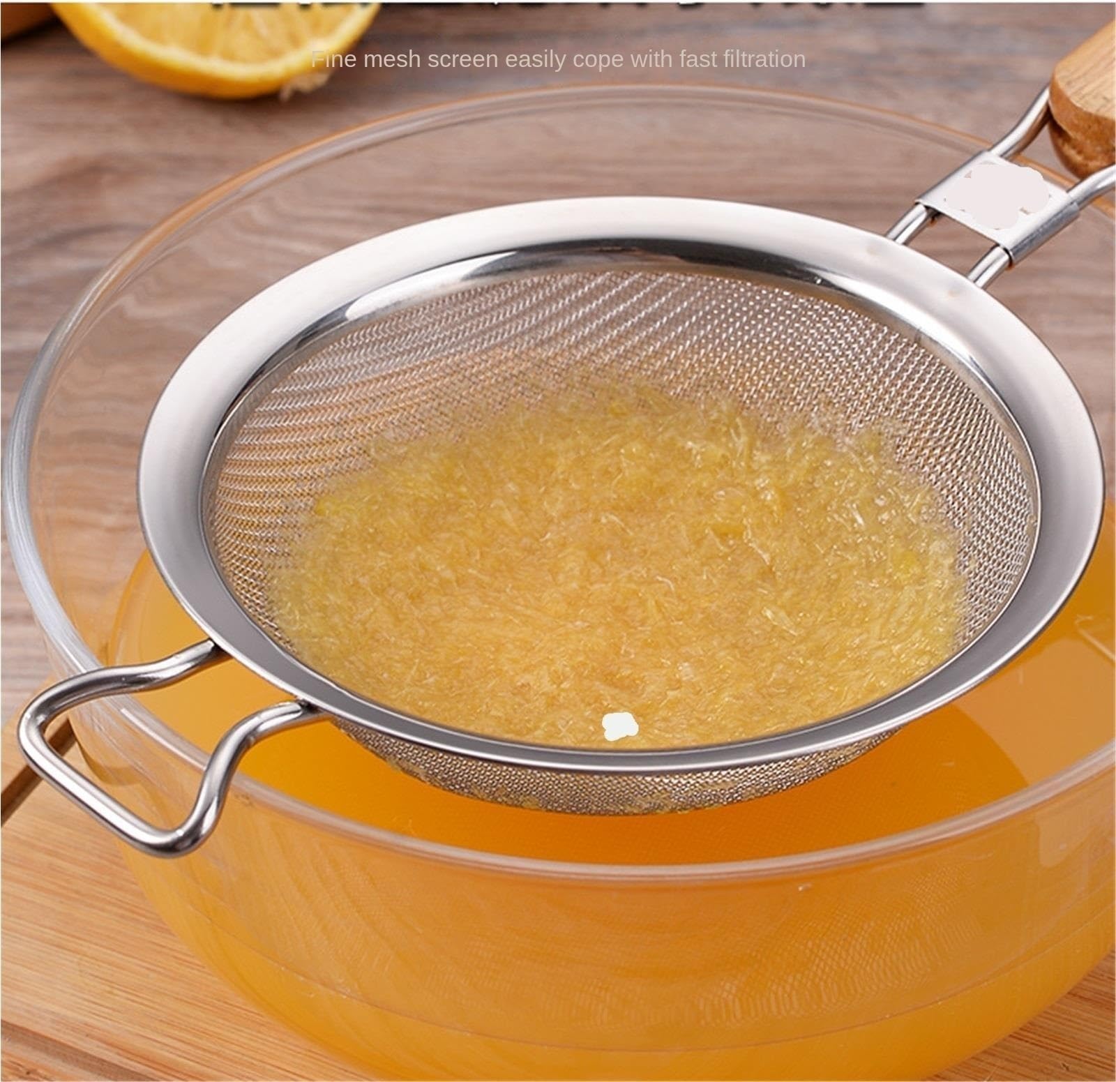 Espumadera, Cuchara Ranurada Colador De Pasta Cesta De Cocina Herramientas De Cocina Mango De Madera Antiescaldado Cuchara Coladora(42cm)