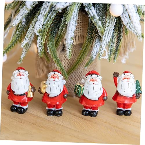 Miniatura 3 de VILLCASE 4 piezas de figuras de Papá Noel en miniatura de Navidad DIY caja de teléfono DIY mini figuras de Santa resina figura de Santa Claus